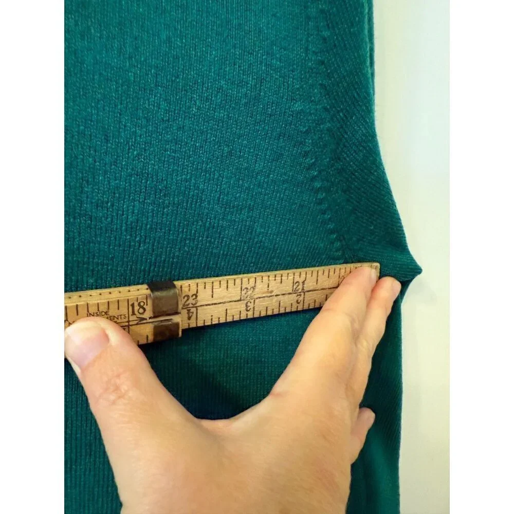 Brooks Brothers 365 Green Extra Fine Merino Wool V-Neck Mens Sweater - XL